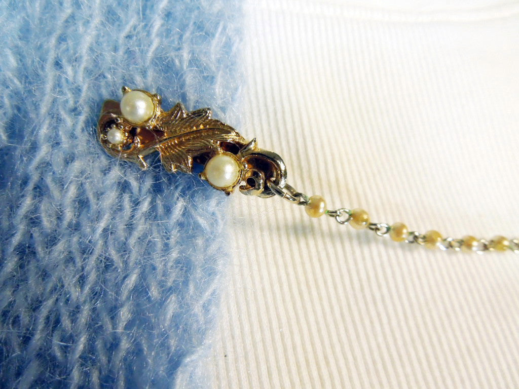 Vintage 50s Sweater Cardigan Clips in Gold and Faux Pearl Like Emma  Pillsbury – Better Dresses Vintage