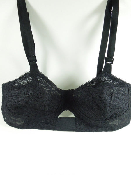 Soutien-gorge balle en dentelle noire Naturflex des années 50 32A 32B