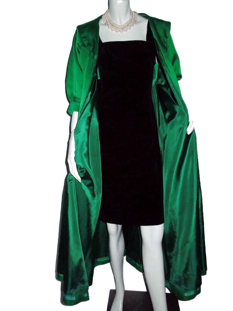 50s Emerald Green Satin Opera Coat Better Dresses Vintage 50s Emerald Green Satin Opera Coat Better Dresses Vintage