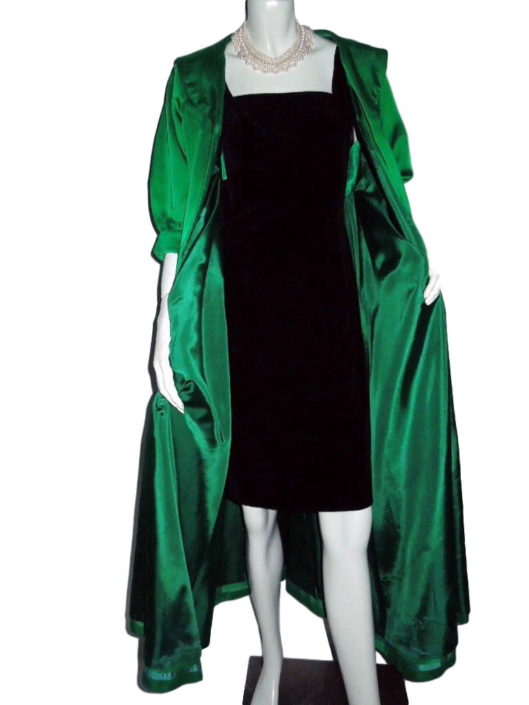 50s Green Satin Opera Coat