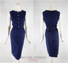 60s Navy Blue Dress + Jacket Set - dress front and back