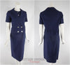 60s Navy Blue Dress + Jacket Set - front and back