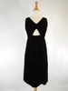 60s Velvet Little Black Dress Sexy Cut-Out at Bust