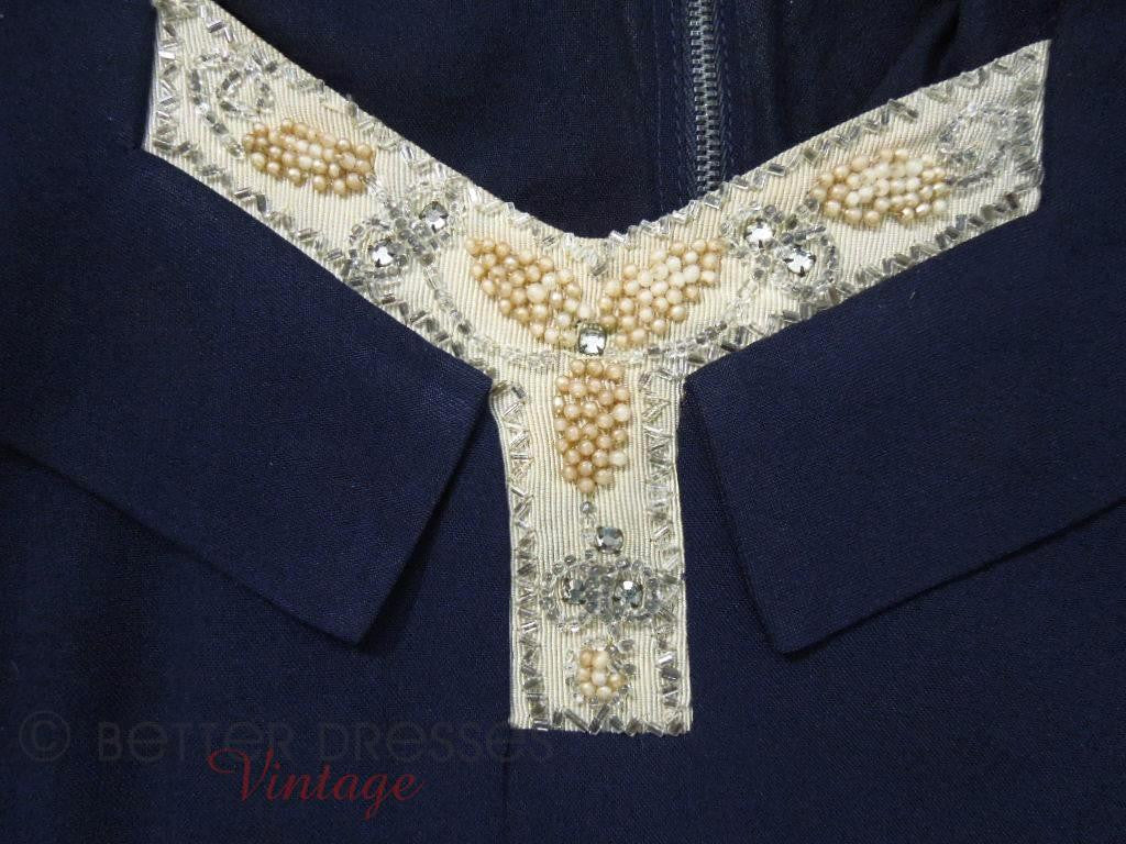 Vintage 1940s 40s Navy Blue Rayon Crepe Day Dress by Herbert Levy - large, plus size Better Dresses Vintage Vintage 1940s 40s Navy Blue Rayon Crepe Day Dress by Herbert Levy - large, plus size Better Dresses Vintage