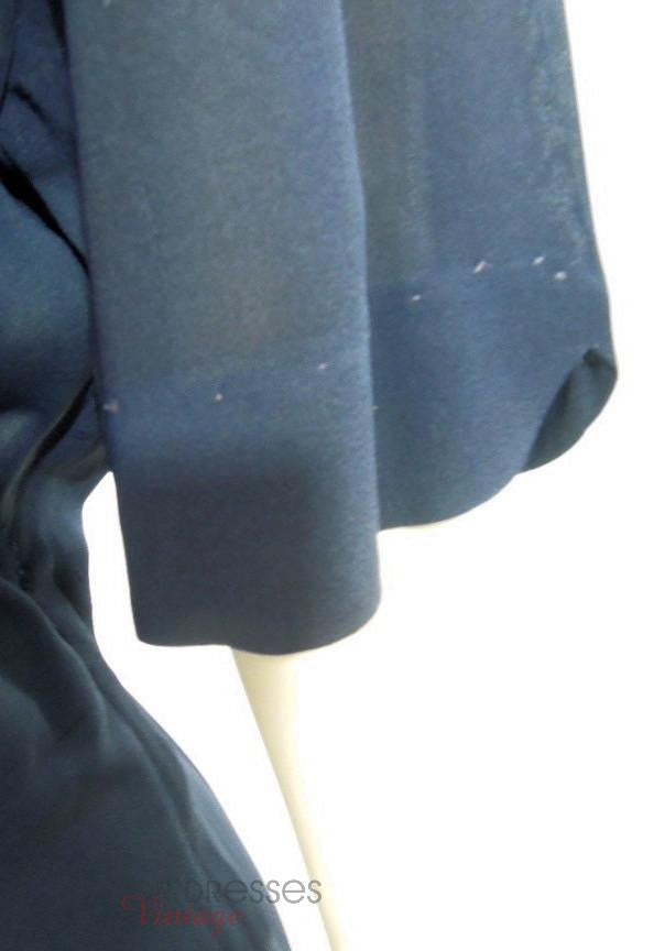 Vintage 1940s 40s Navy Blue Rayon Crepe Day Dress by Herbert Levy - large, plus size Better Dresses Vintage Vintage 1940s 40s Navy Blue Rayon Crepe Day Dress by Herbert Levy - large, plus size Better Dresses Vintage
