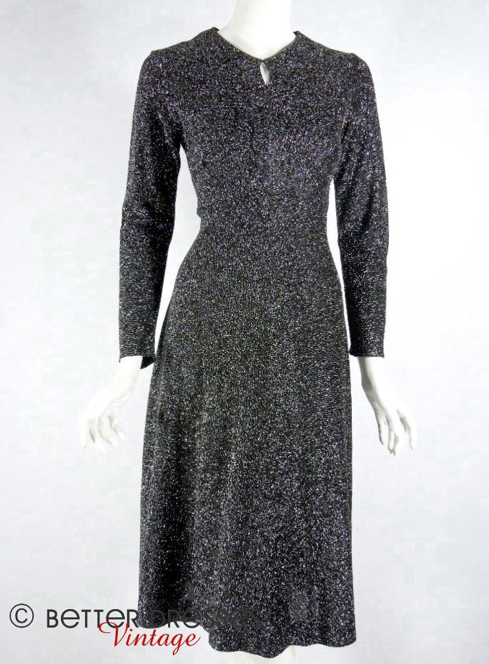 50s Metallic Long Sleeve Dress