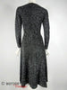 Robe métallisée noire et argentée des années 50