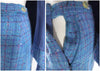 60s Blue Plaid Boucle Tweed Skirt Suit