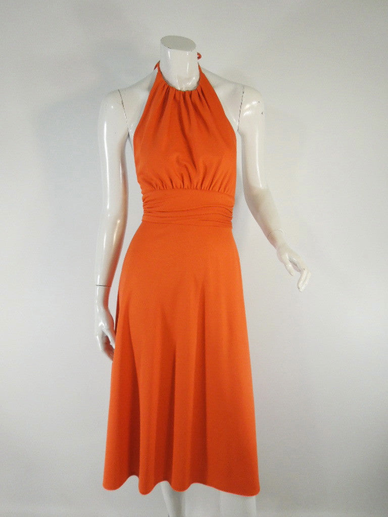Vintage 70s Disco Dress & Capelet in Orange by Lorrie Deb - sm Better Dresses Vintage Vintage 70s Disco Dress & Capelet in Orange by Lorrie Deb - sm Better Dresses Vintage