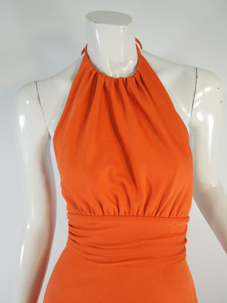 Vintage 70s Disco Dress & Capelet in Orange by Lorrie Deb - sm Better Dresses Vintage Vintage 70s Disco Dress & Capelet in Orange by Lorrie Deb - sm Better Dresses Vintage
