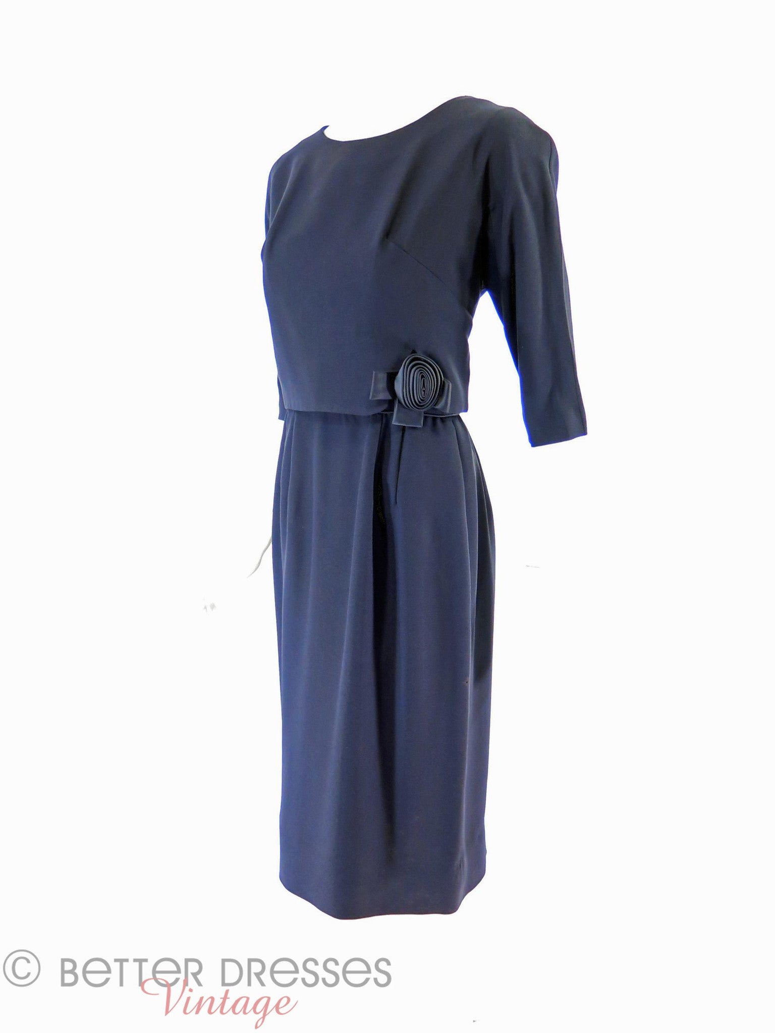 60s Cocktail Dress With Rose Detail 60s Cocktail Dress With Rose Detail