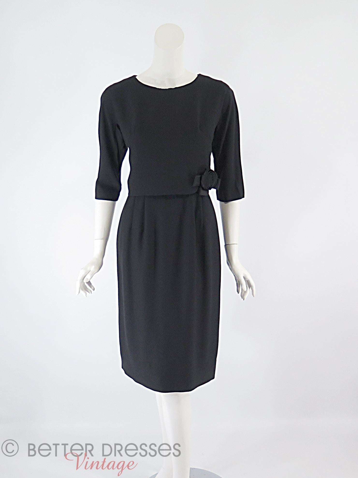 60s Cocktail Dress With Rose Detail 60s Cocktail Dress With Rose Detail