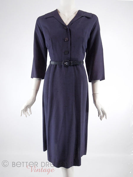 50s Navy Blue Day Dress - with our belt