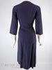 50s Navy Blue Day Dress - back view