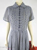 50s/60s Navy Gingham Shirtwaist Day Dress