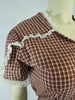 40s/50s Brown Gingham Day Dress by Princess Peggy