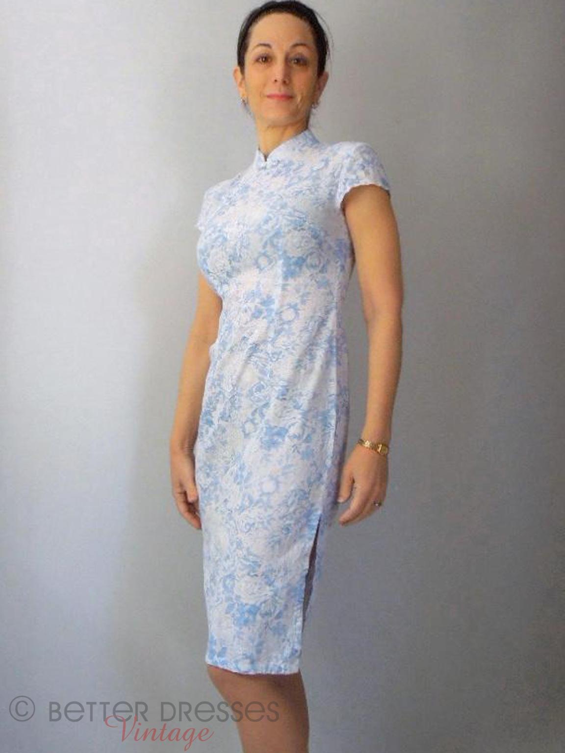 cotton cheongsam dress Vine Qipao Cotton Linen Modern Cheongsam Dress