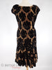 50s Black Velvet on Bronze Sheath - unclipped from dress form