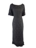 50s Black Lace Hawaiian Gown - front
