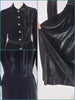 details of 40s black velvet dress