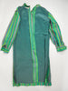 Vintage 60s Thai silk green stripe shift dress at Better Dresses Vintage. Gorgeous interior finishing.