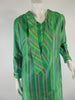 Vintage 60s Thai silk green stripe shift dress at Better Dresses Vintage. neck ties untied