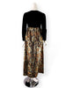 back view of 60s velvet maxi dress