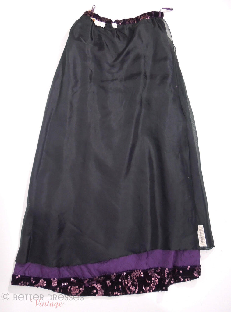 Vintage 70s 80s Oscar de la Renta Sequined Velvet Maxi Skirt from ...