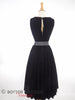 50s Black Velvet Dress - back
