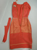 Vintage 50s 60s orange plisse wiggle dress by Ann Barry at Better Dresses Vintage. Interior view.