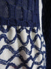 60s/70s Blue + White Embroidered Maxi - texture