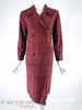 Vintage Rust Red Raw Silk Coat Dress - front