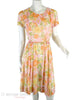 60s Pastel Floral Cotton Dress - full view