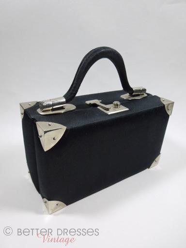 Vintage 1960s Judith Leiber Black & Silver Box Purse