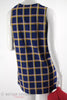 Mini-robe Mod des années 60/70 en carreaux bleu marine