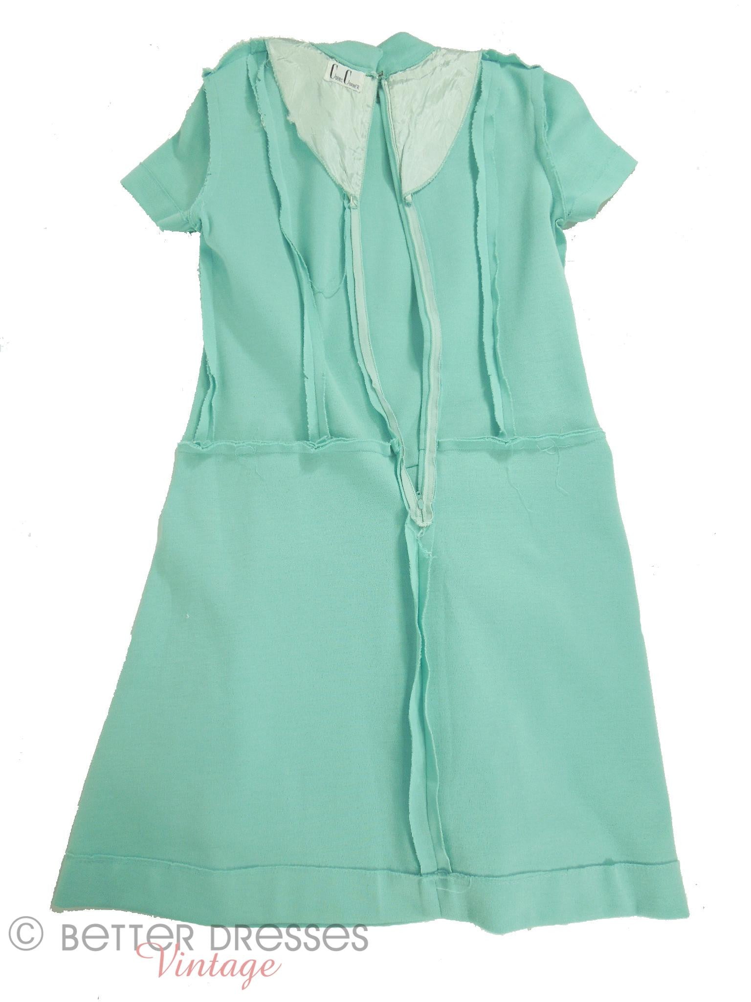 1960s Aqua Shift Dress Blue-Green 60s Does 20s Scooter - med Better Dresses Vintage 1960s Aqua Shift Dress Blue-Green 60s Does 20s Scooter - med Better Dresses Vintage