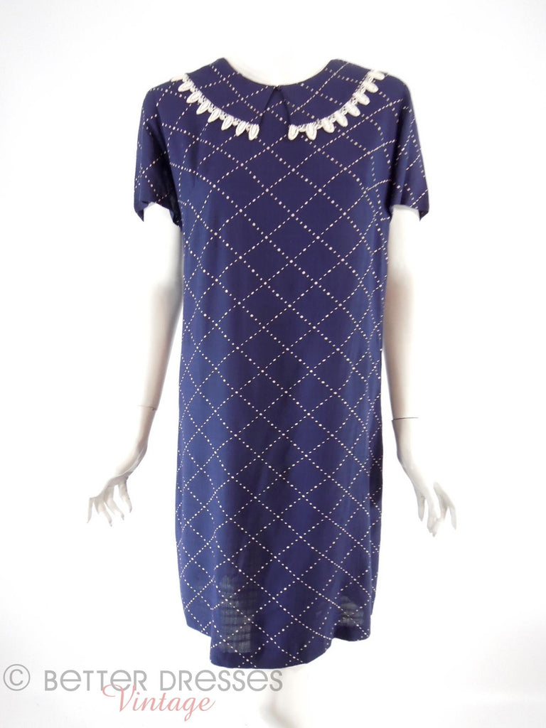 60s Navy Blue Shift - front