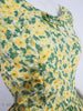 50s Yellow & Green Cotton Dress at Better Dresses Vintage. bodice details.