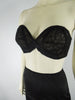 Vintage 50s Black Lace Strapless Bra by Suspenda-Bra at Better Dresses Vintage. Close left view.
