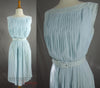 50s/60s Light Blue Pleated Nylon Dress