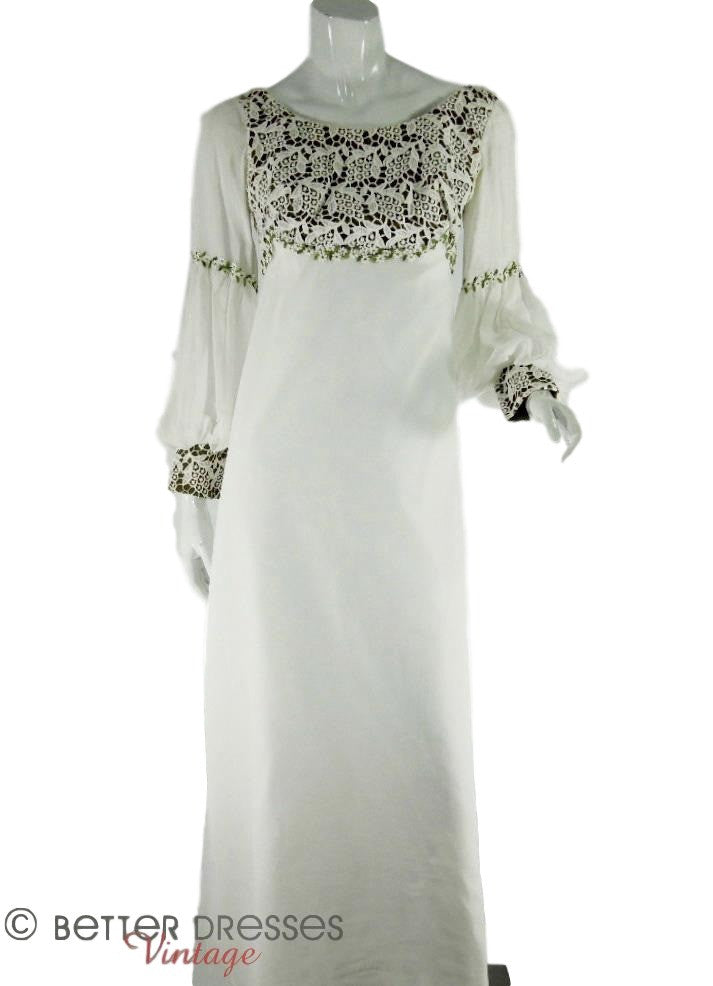 70s Wedding Long Sleeved Gown - XS, SM 70s Wedding Long Sleeved Gown - XS, SM