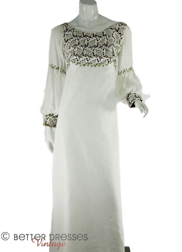 70s Long Sleeve Wedding Gown