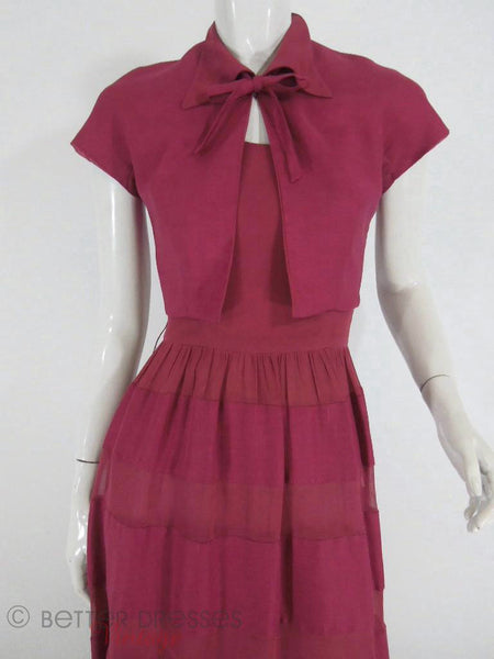 40s/50s Dress & Bolero Set - close