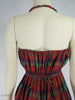 40s Claire McCardell playsuit in red plaid at Better Dresses Vintage. back view close up
