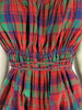 40s Claire McCardell playsuit in red plaid at Better Dresses Vintage. close up