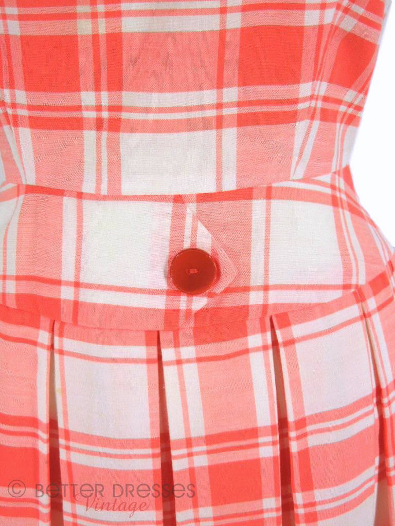 60s Orange Plaid Scooter Dress 60s Orange Plaid Scooter Dress