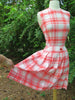 60s Orange Plaid Scooter - skirt held out