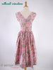50s/60s Full-Skirted Floral Dress - no crinoline