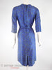 50s/60s Blue Silk Dress - back