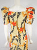 60s/70s Bold Floral Maxi Dress - back close view